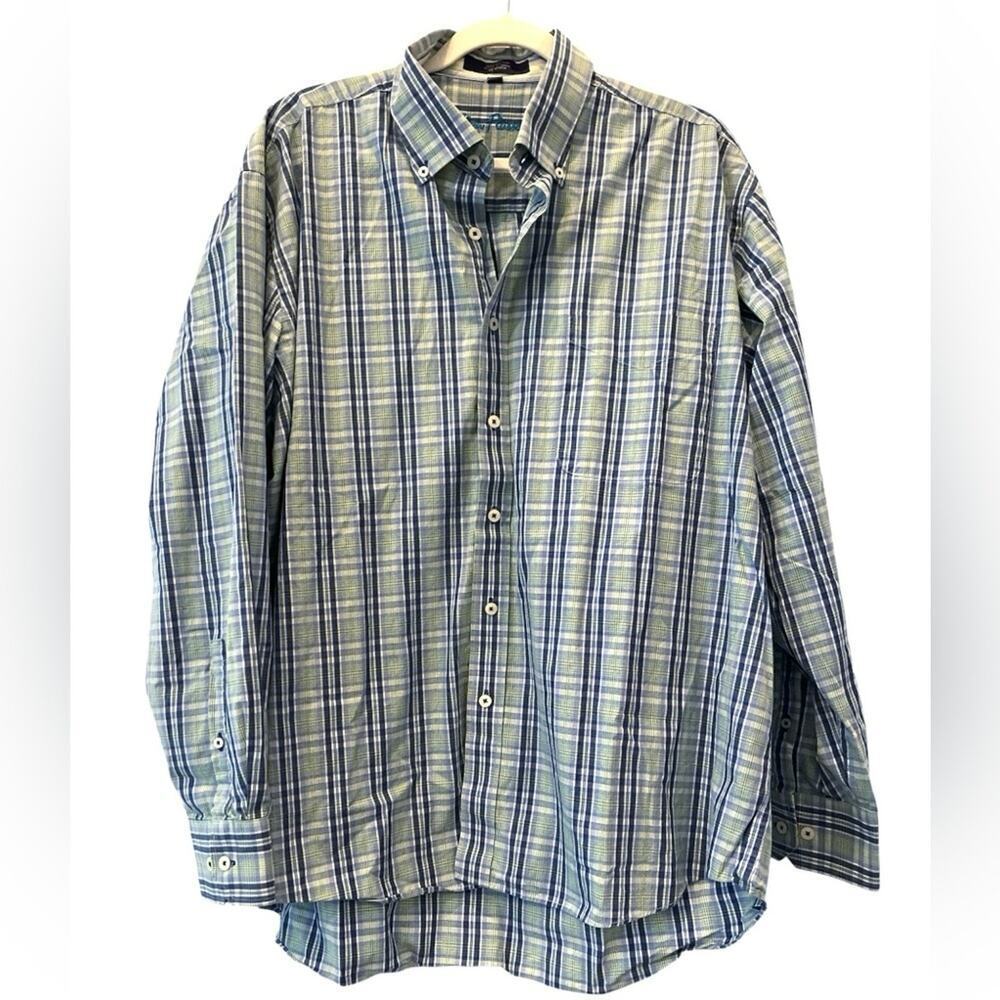 Alan Flusser Multicolor Plaid Button Down Dress Shirt XL Long Sleeve Career